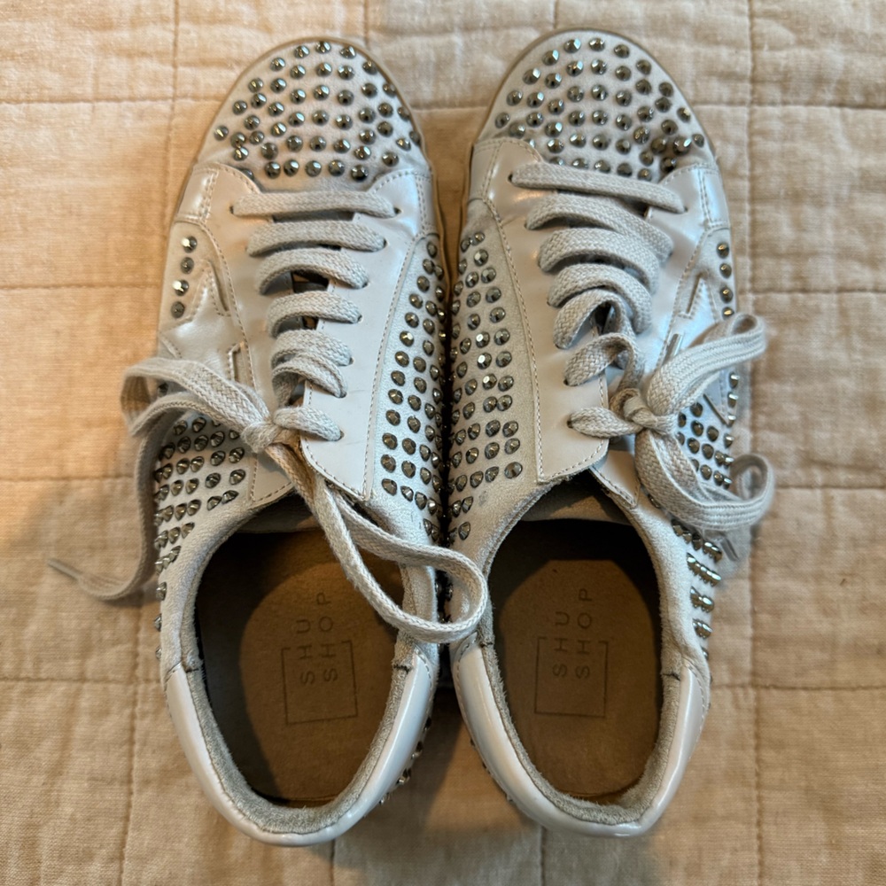 Shu Shop Grey Studded Sneakers